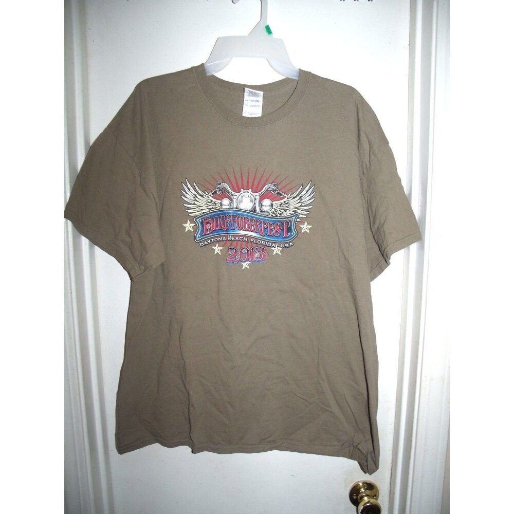 Gildan Biketoberfest Daytona Beach Florida USA Flag Motorcycle‎ T-Shirt XL 2013